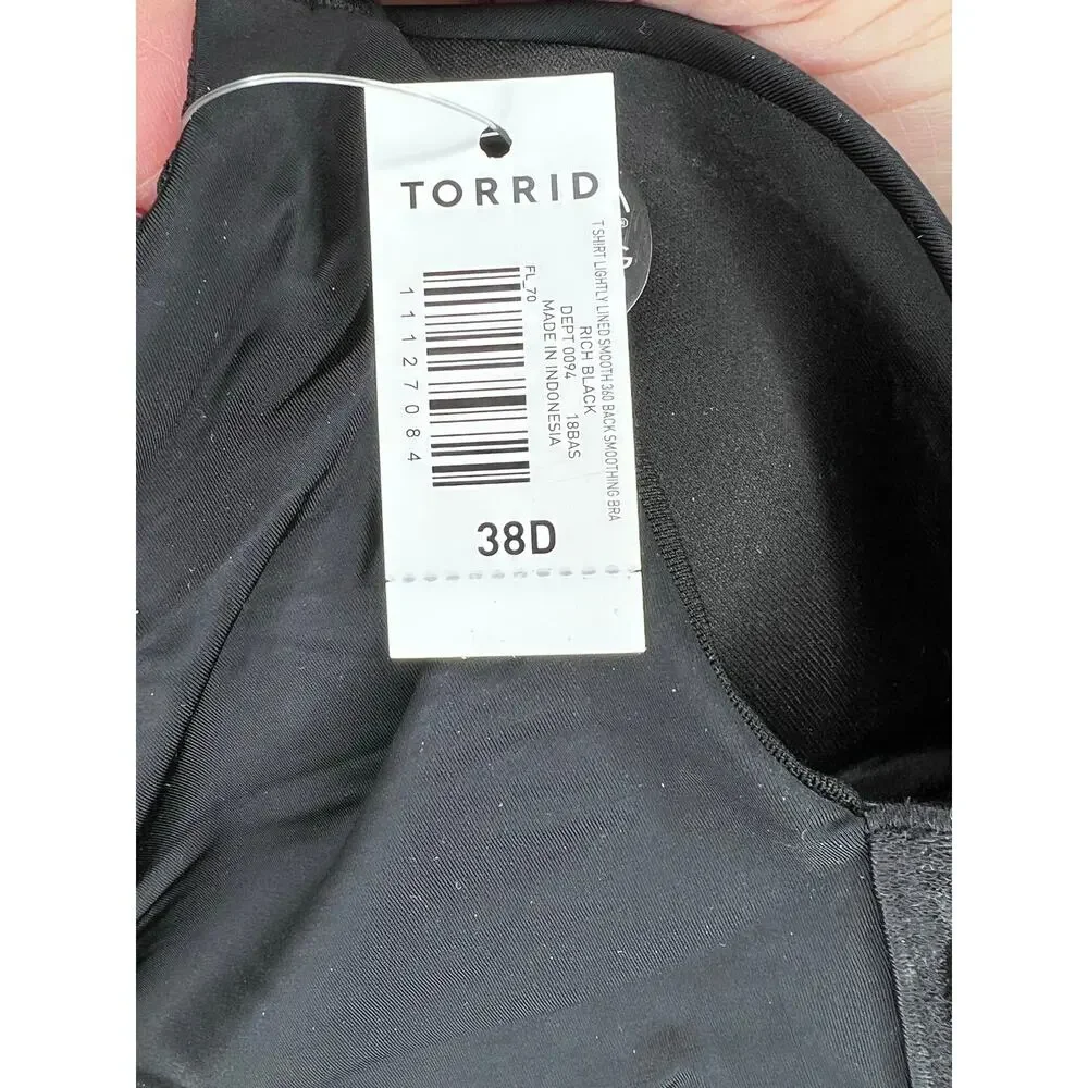 Torrid black Smooth 360 bra Size 38D NWT